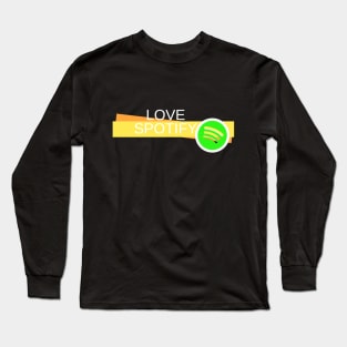 LOVE SPOTIFY GREEN YELLOW Long Sleeve T-Shirt